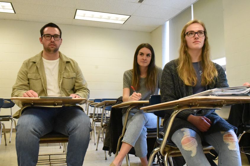 Dereck Majors, Hailey Roberson and Julia Benim, pictured left to right, are three students enrolled in EDTHP 115A: Competing Rights: Issues in American Education.