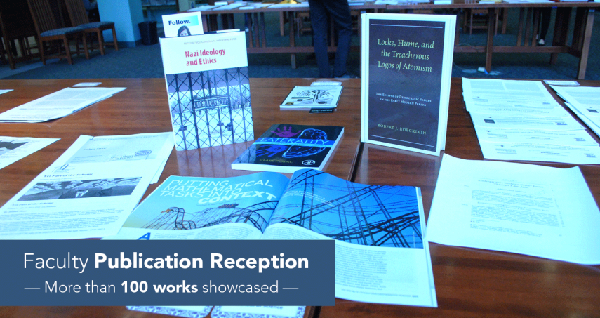 Reception features scholarly work of faculty members