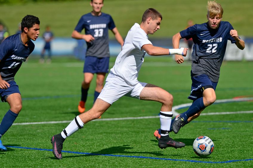 Richard Blanchard Penn State Behrend soccer player Richard Blanchard advances the ball