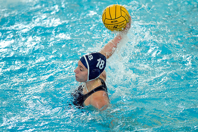 Penn State Behrend student Maryn Horn plays water polo