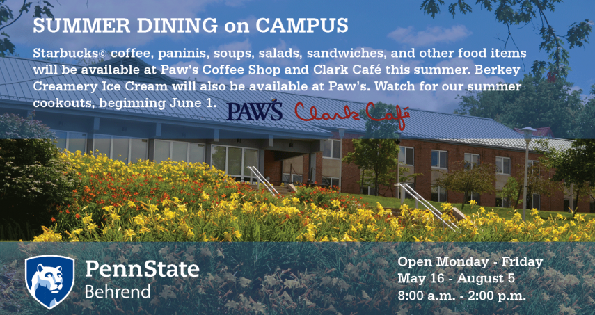 Summer Dining Hours for Paws and Clark Café