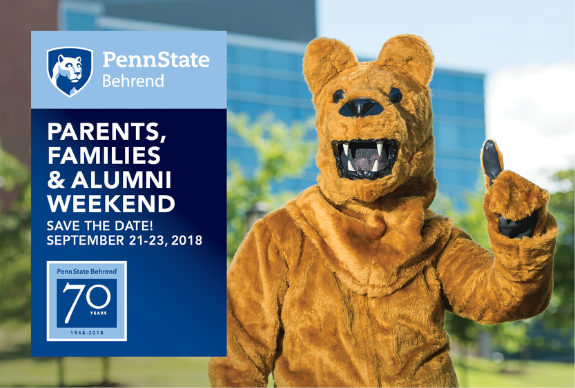 Parents, Families & Alumni Weekend will be held Sept. 21-23 at Penn State Behrend.