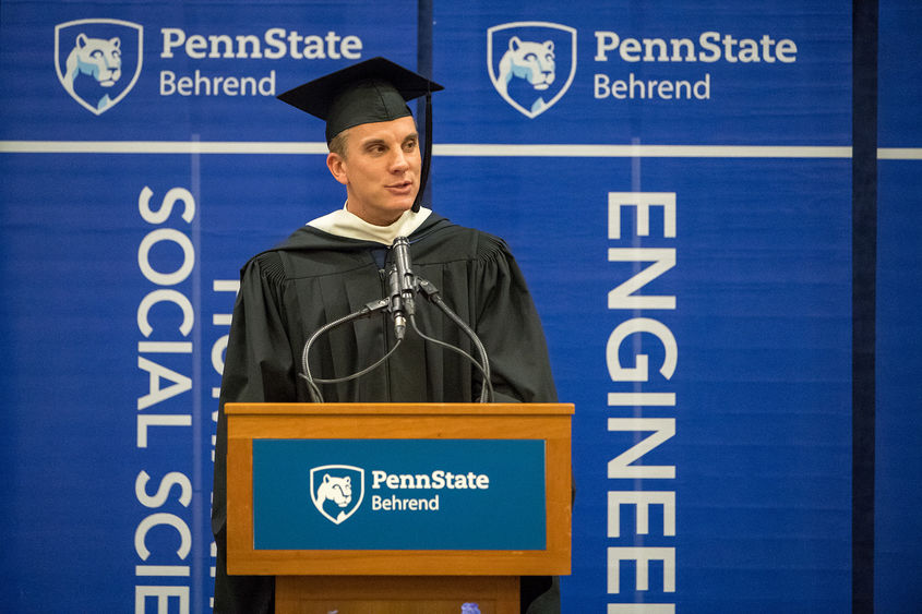 Matthew Bresee at the podium