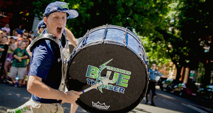 Alumnus Drums for Seahawks at Super Bowl XLIX Alumnus to drum for Seahawks at Super Bowl XLIX.