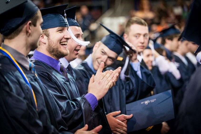 Students attend the Penn State Behrend spring commencement ceremony