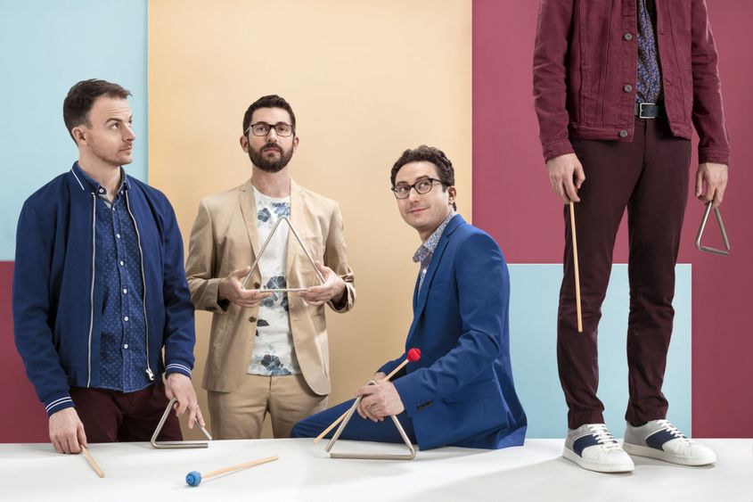 A publicity photo of the Third Coast Percussion ensemble.