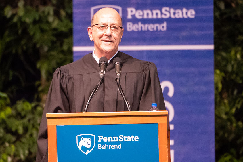 Vincent J. Intrieri at commencement podium