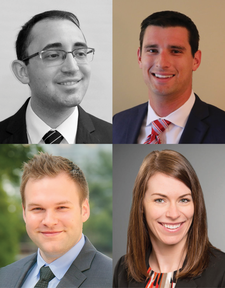 (Pictured from left to right) Brad Prosper, Dan Kress, Aaron Filbeck and Brenda Newlin will discuss their experiences in wealth management when the Finance Speaker Series returns to Penn State Behrend.