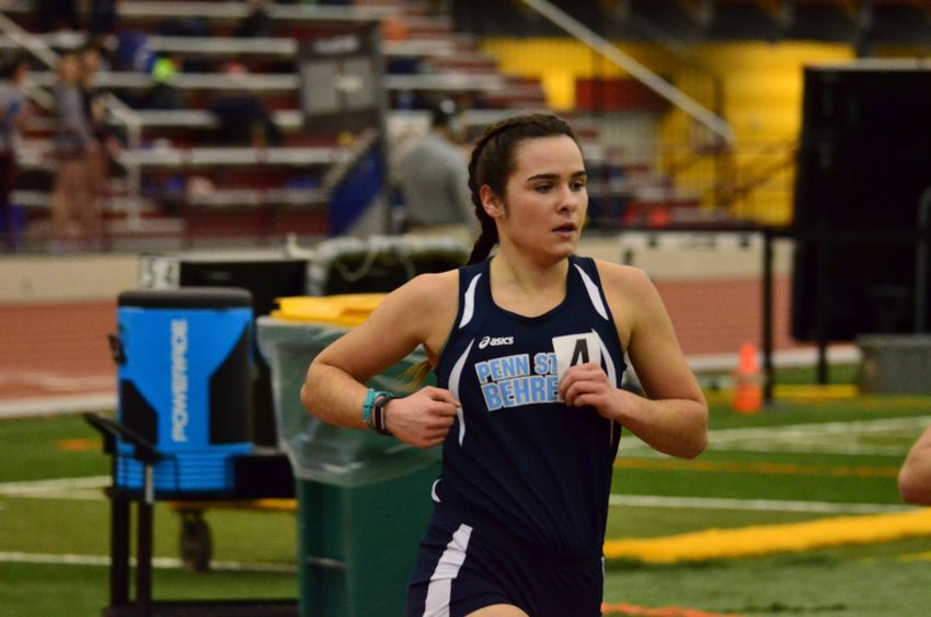 A Penn State Behrend runner competes at the ECAC championships in New York City.