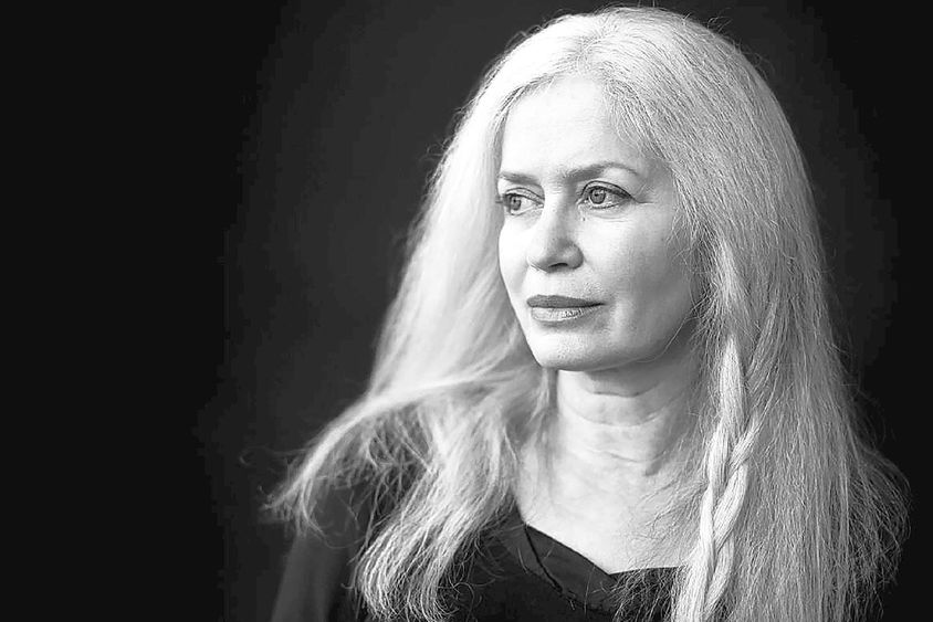 A black-and-white portrait of the author Amy Hempel