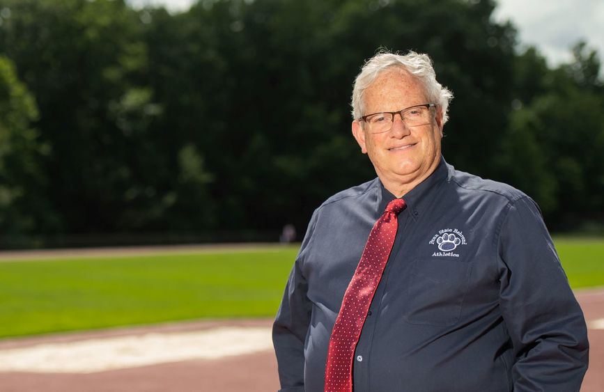 Brian Streeter, senior director of athletics, stands at the Penn State Behrend track.