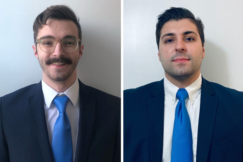 Portraits of Penn State Behrend graduates Evan Briant and Michael Tejchman, who led the Intrieri Family Student-Managed Fund