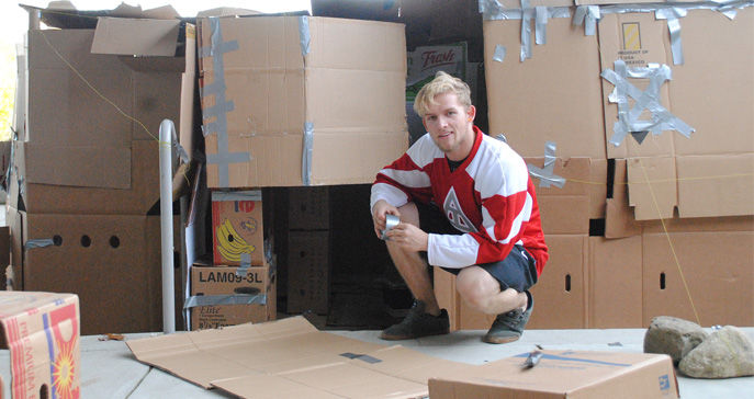 Students Construct Cardboard City to Raise Money for Second Harvest Food Bank