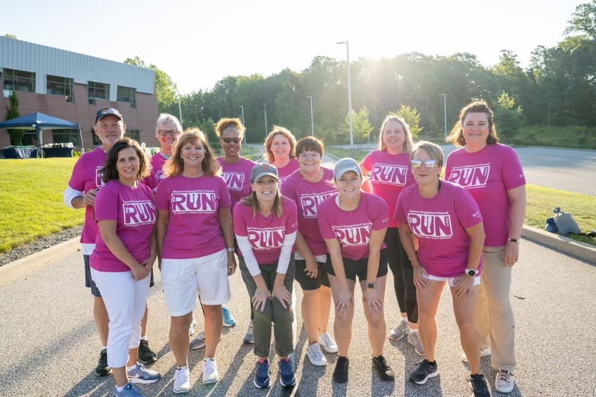 A group photo of members of the 5K race committee at Penn State Behrend