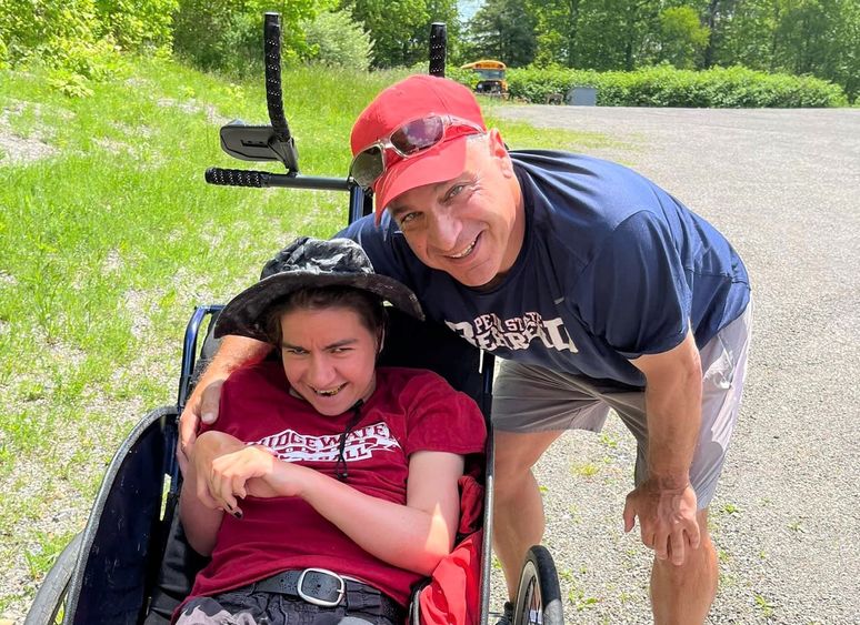 Emma and Dan Perritano pose for a selfie during their walk to Washington, D.C.