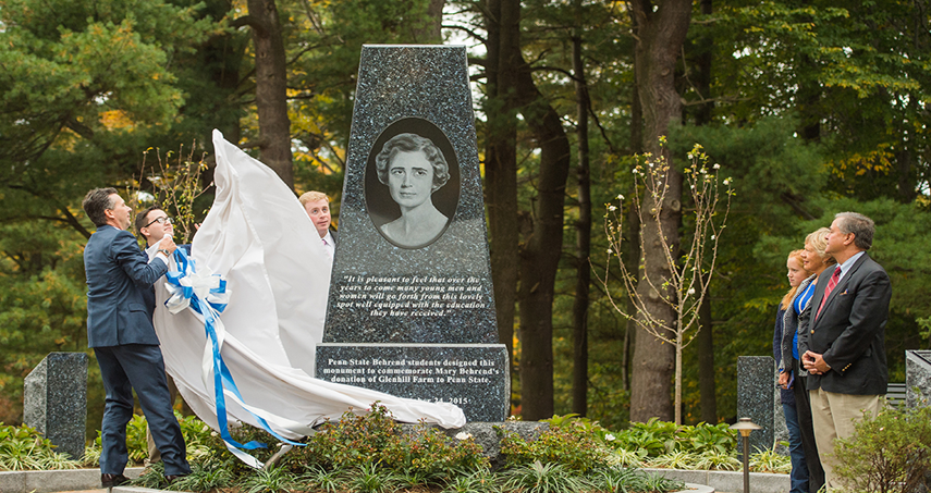 New monument honors Mary Behrend. New monument honors Mary Behrend.