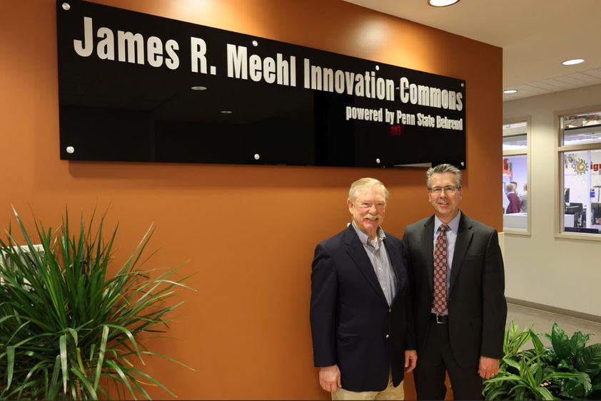 Dave Meehl, son of the late James R. Meehl, and Penn State Behrend Chancellor Ralph Ford