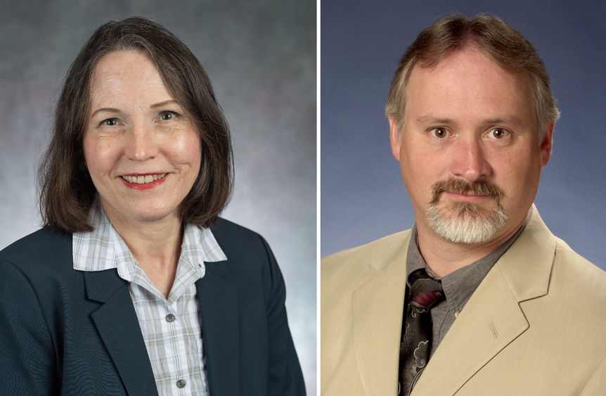 Portraits of Ruth Pflueger and Jon Meckley, who are leading an NSF research study at Penn State Behrend