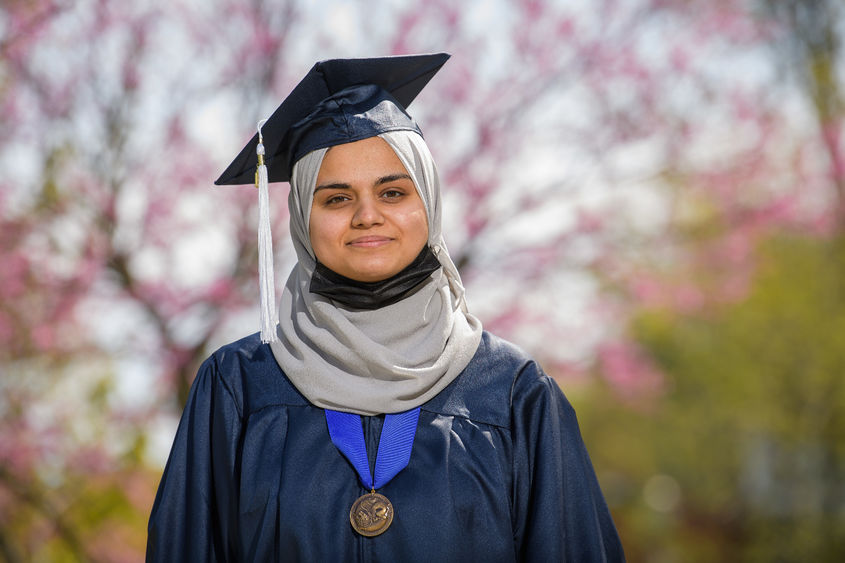 A portrait of Penn State Behrend graduate Alaa Kareem