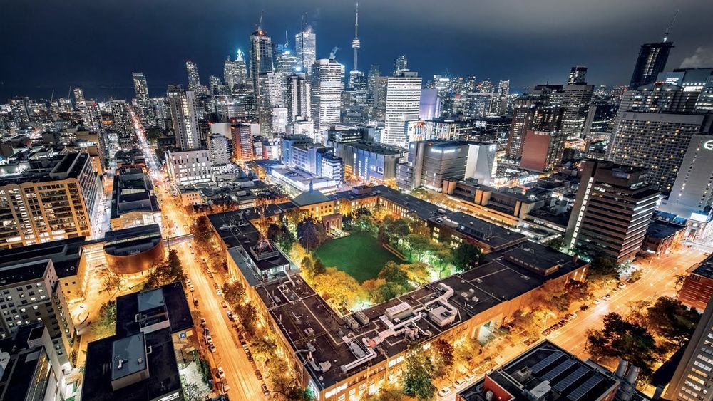 An aerial view of Ryerson University in Toronto