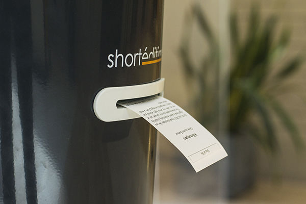 closeup photo of Short Edition dispenser 