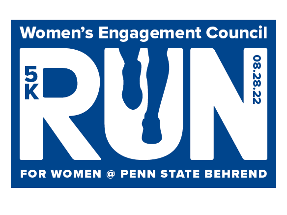 A graphic promoting the Women's Engagement Council Run at Penn State Behrend