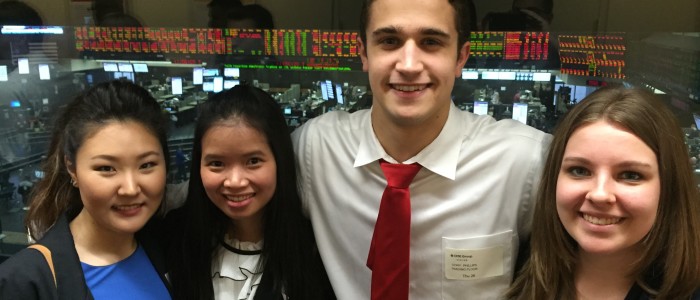 Students on trade floor