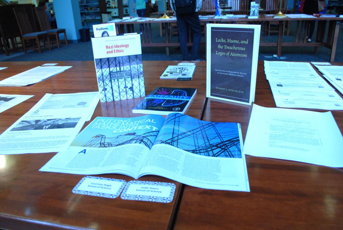 The scholarly work of 38 faculty members was on display at this year's Faculty Publication Reception.