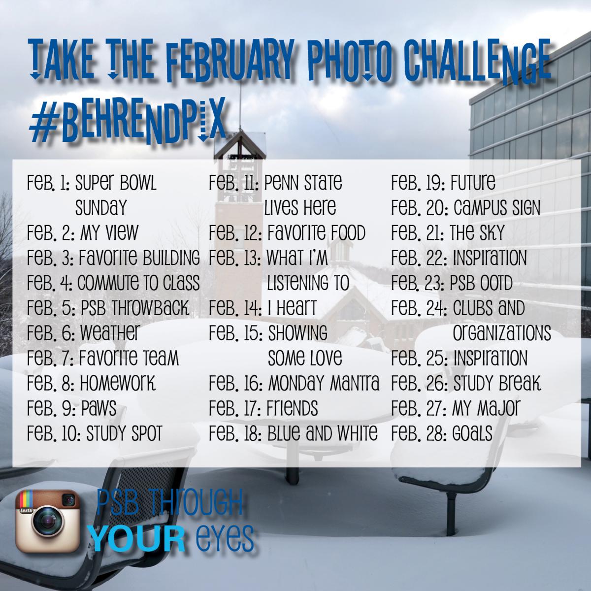The February Photo Challenge will take place all this month on Instagram.