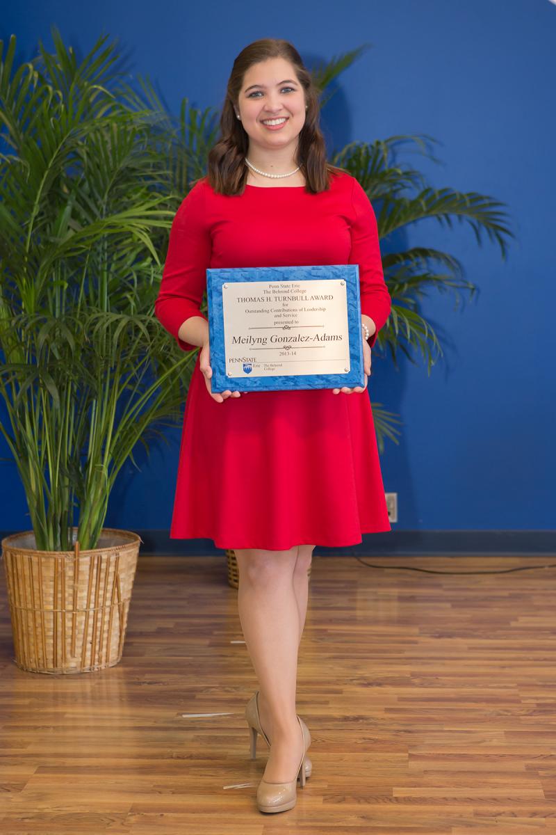 Meilyng Gonzalez Adams earned the Thomas H. Turnbull Award in her senior year at Penn State Behrend