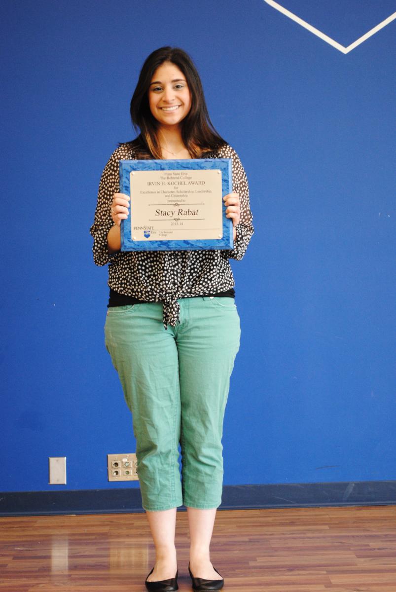 Stacy Rabat was this year's winner of the Irvin H. Kochel Award.