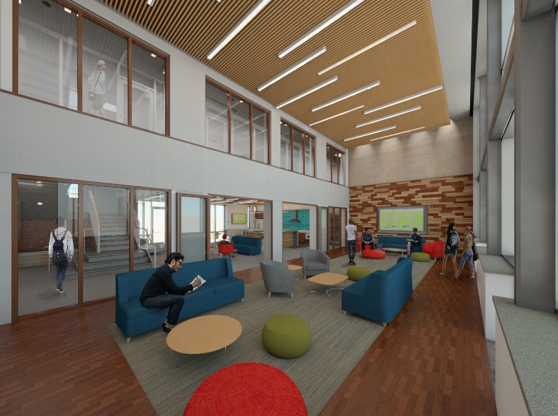 An artist's rendering of the interior of Trippe Hall at Penn State Behrend