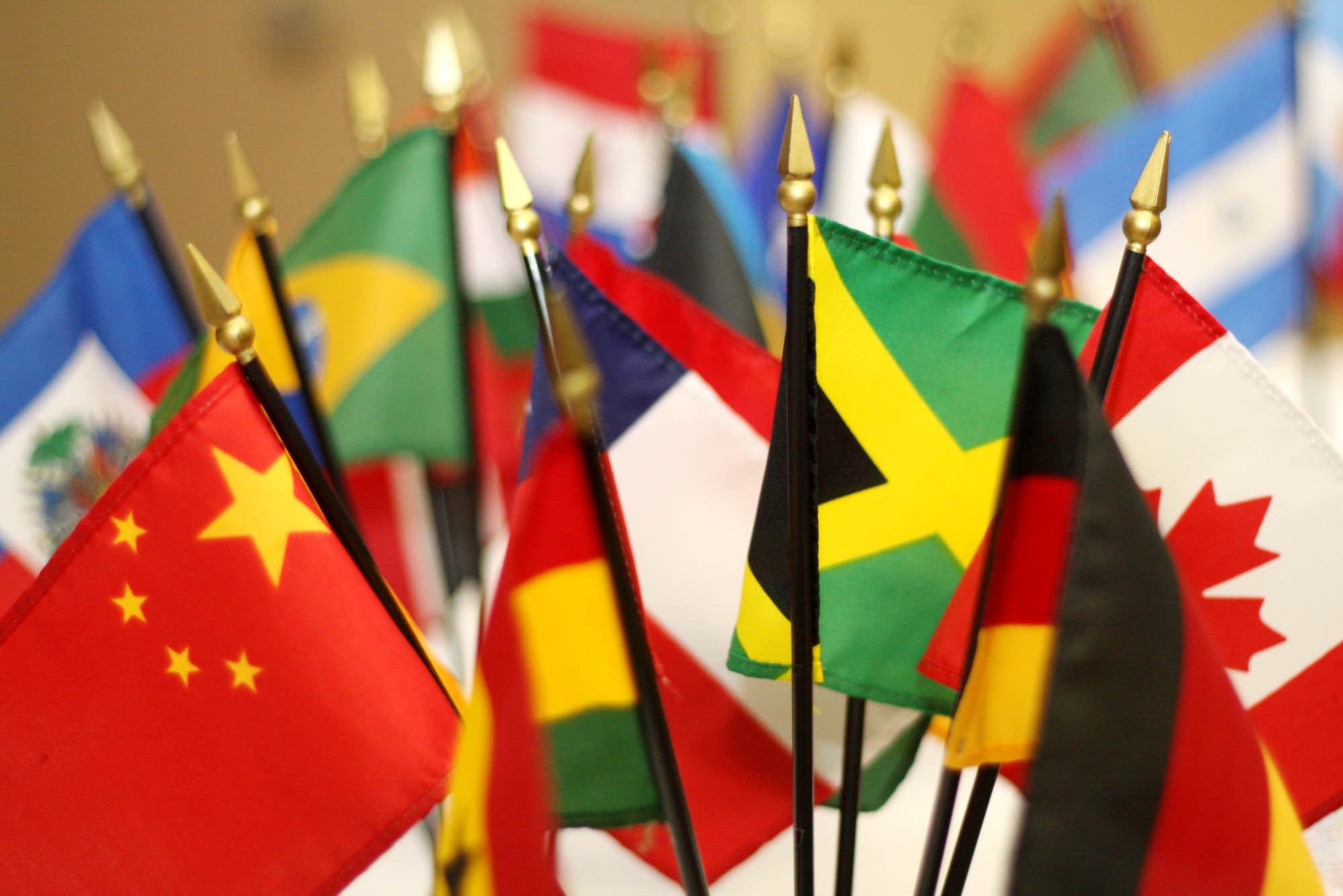 Group of international flags